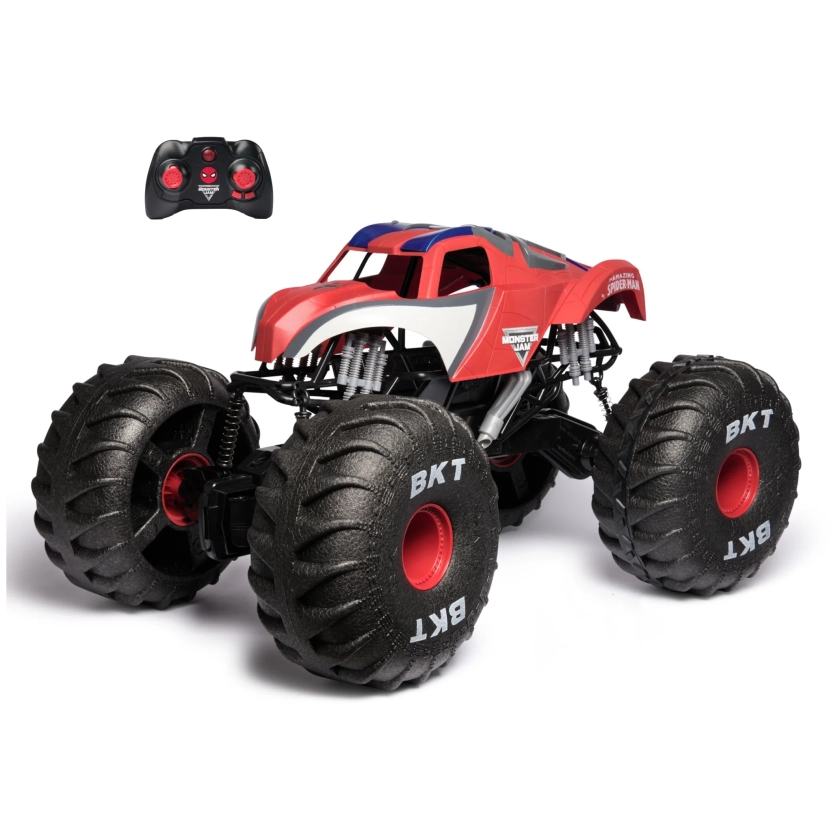 Monster Jam Marvel Mega Spider-Man RC Monster Truck, All-Terrain, Over 2 Feet Long, 1:6 Scale, Super Hero Kids Toys for Boys and Girls Ages 4+