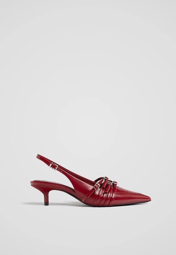 Strappy heeled shoes with buckles - Women's All | Stradivarius United Kingdom