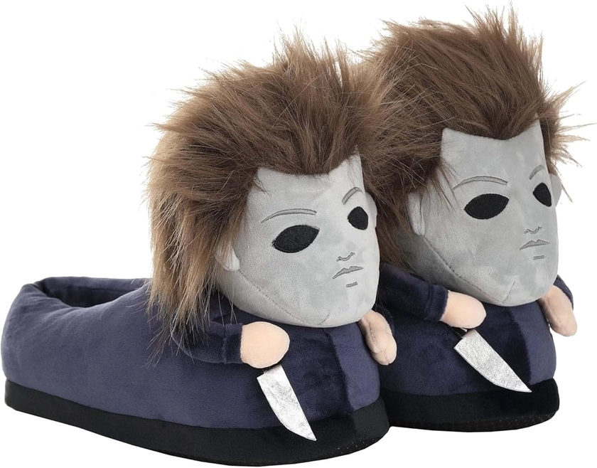 Michael Myers Halloween Slippers for Adults, Officially Licensed Halloween Movie Horror Slippers