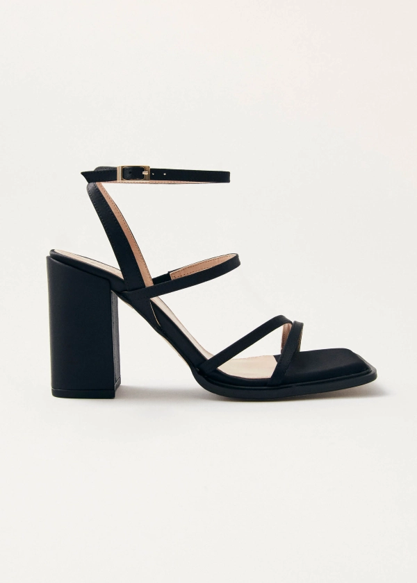 Alexa Silky Black Sandals | ALOHAS