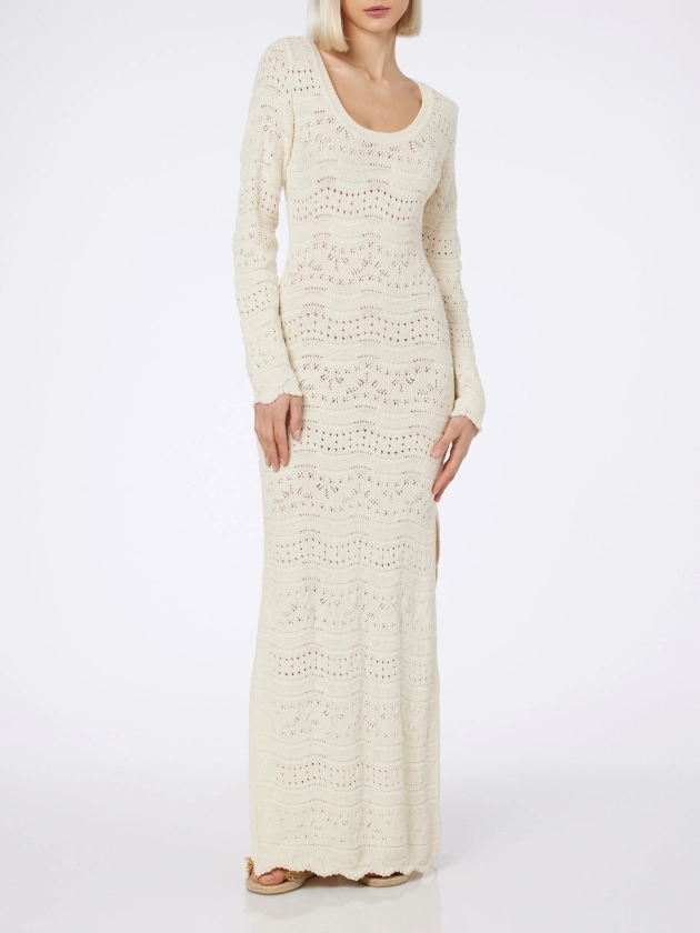 Woman cotton knit midi dress