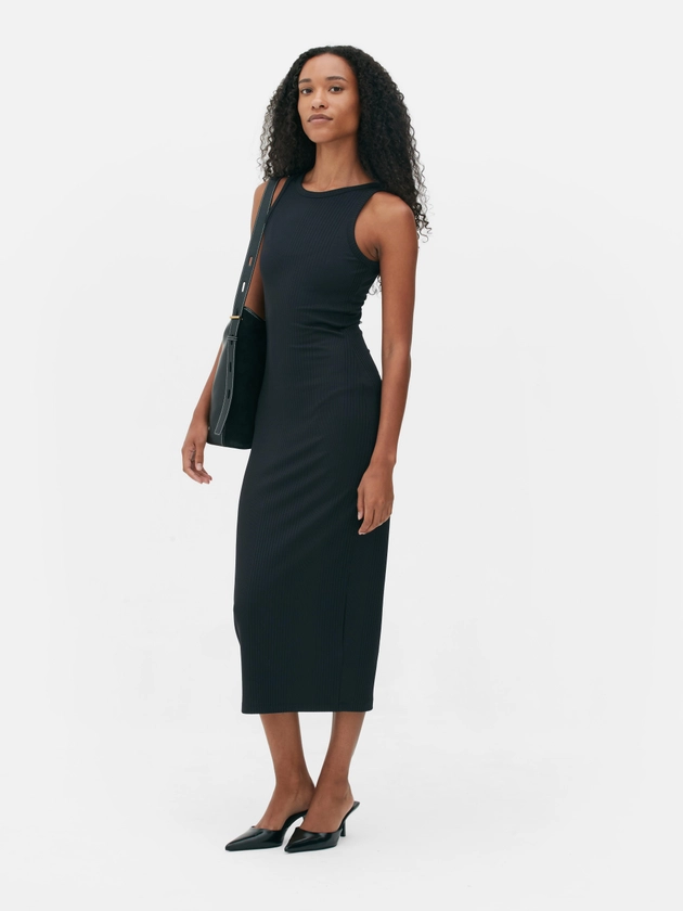 Ribbed Racerback Midi Dress