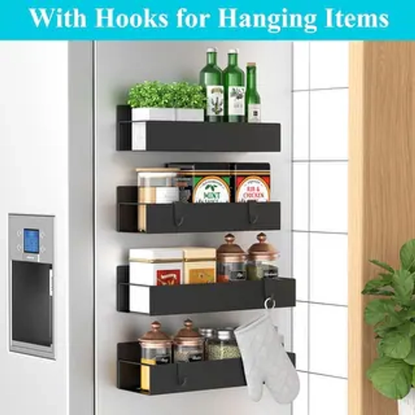 4 Pack Magnetic Spice Storage Rack Organizer for Refrigerator and Oven | Overstock.com Shopping - The Best Deals on Spice Racks | 44213350