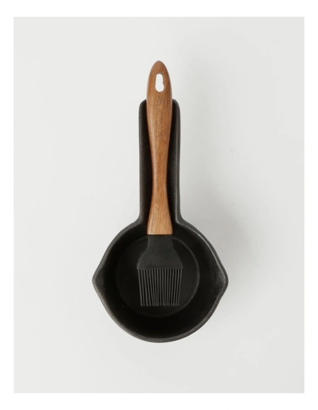 BBQ Basting Pot and Brush in Black