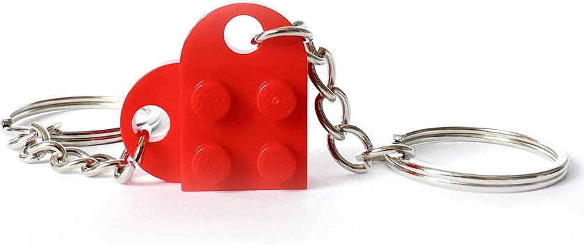 LEGO Red Love Heart Keychain Keyring Valentines Birthday Gift : Amazon.co.uk: Fashion