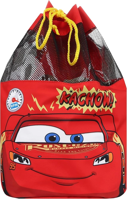 Disney Swim Bag | Cars Boys Swimming Bag | Boys Lightning McQueen Backpack | One Size | Red