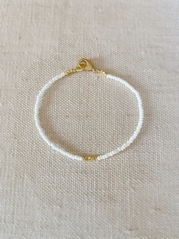 White with Gold Band bracelet