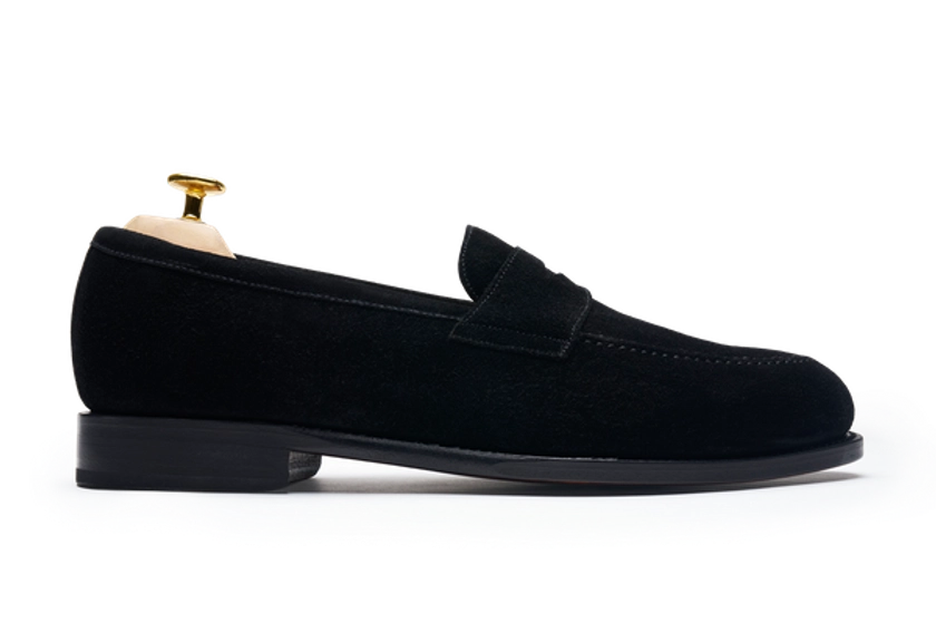 The Penny Loafer - Black Suede | Leather Sole | MORJAS