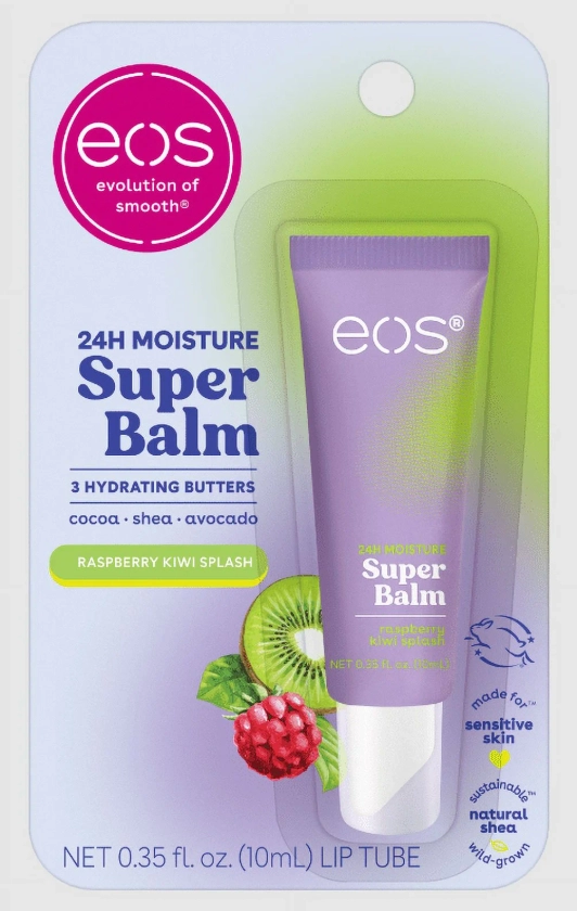 eos 24H Moisture Super Balm- Raspberry Kiwi Splash, 0.35 fl oz/1pk