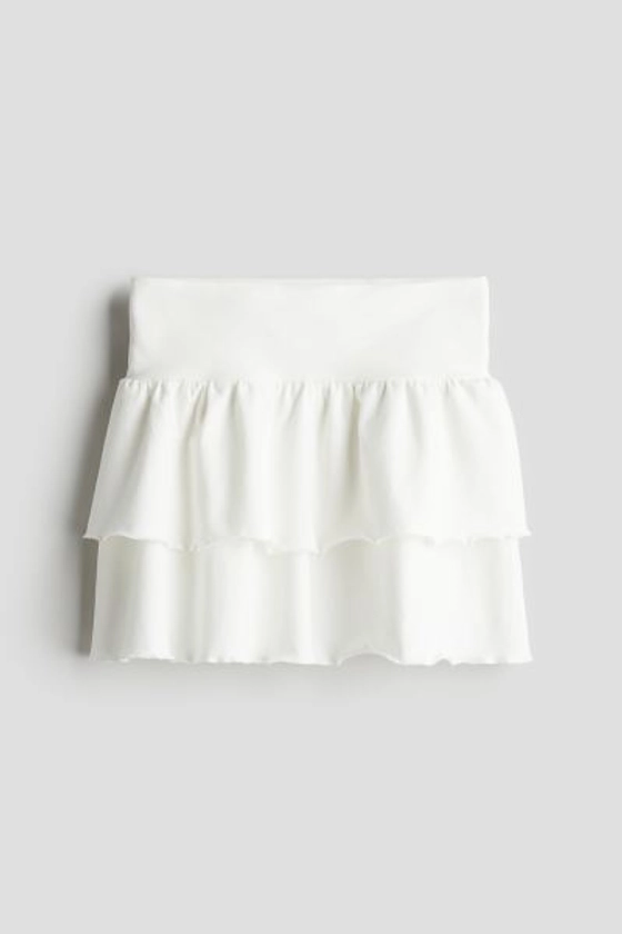 Tiered jersey skirt - Regular waist - Short - Dark grey - Kids | H&M GB