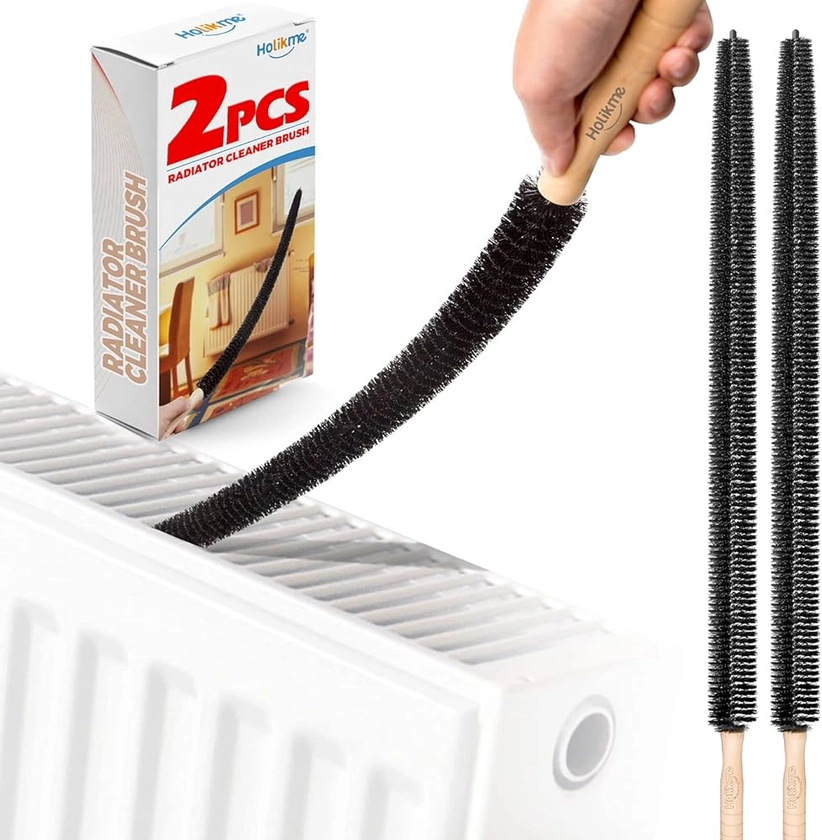 Holikme Radiator Cleaner Brush, 2 Pack Radiator Duster, Long Flexible with Wood Handle, Cleaning Brush for Radiator, Dust Bristle Brush : Amazon.co.uk: DIY & Tools