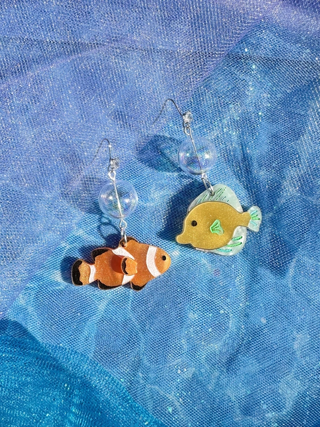 Under The Sea Mismatch Fish Earrings