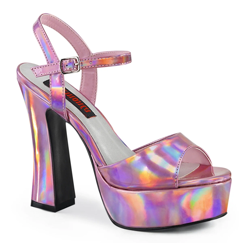 DEMONIA "Dolly-09" Sandals - Pink Hologram