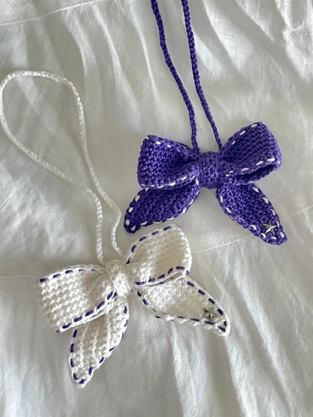 Lacy Inspired Bow Crochet Accessory