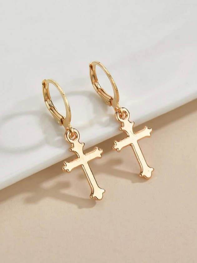 Cross Drop Earrings