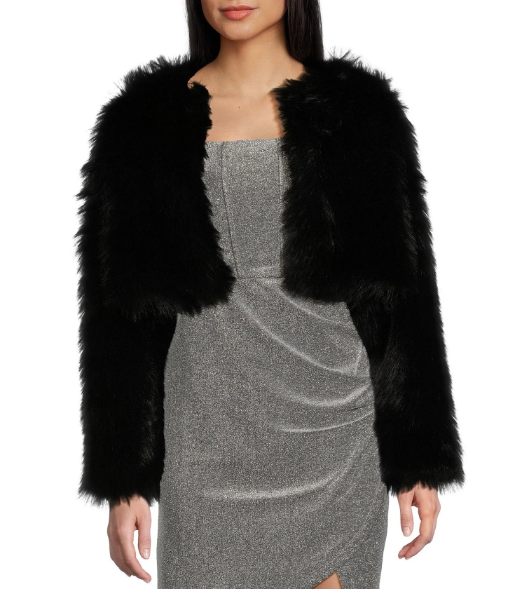 Say What Long Sleeve Faux Fur Jacket | Dillard's