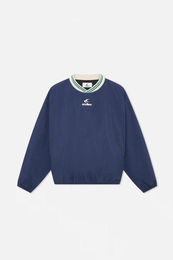 Sports Tech Navy & Green Crewneck