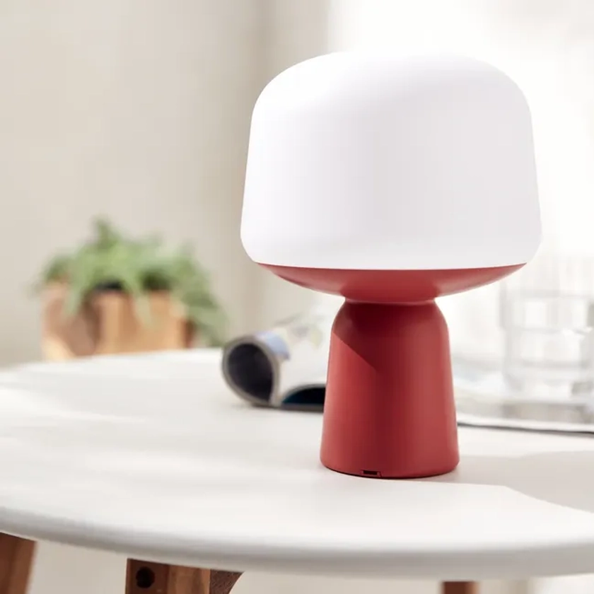 Lampe de table extérieur Luno rechargeable usb 100 Lumen rouge INSPIRE | Leroy Merlin