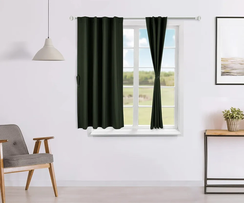 Buy Amazon Brand - Solimo 100% Solid Cotton Window Semi Sheer Curtains, 5 Feet (Set of 2), Green, Rod Pocket Curtains Online at Low Prices in India - Amazon.in