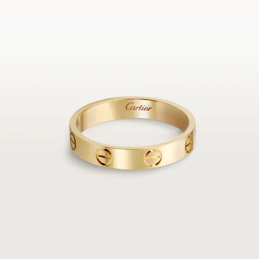 LOVE wedding band: LOVE wedding ring, 18K yellow gold. Width: 3.6mm.