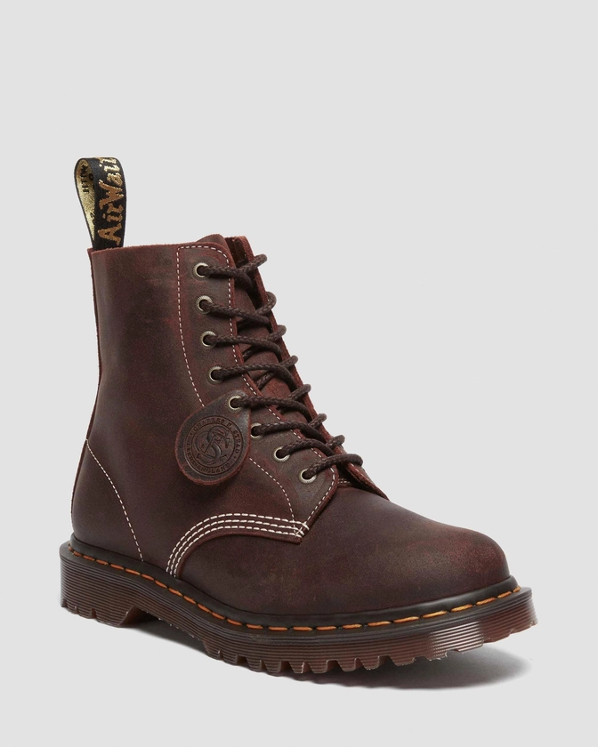 Boots 1460 en cuir Wax Commander à lacets en Marron | Dr. Martens