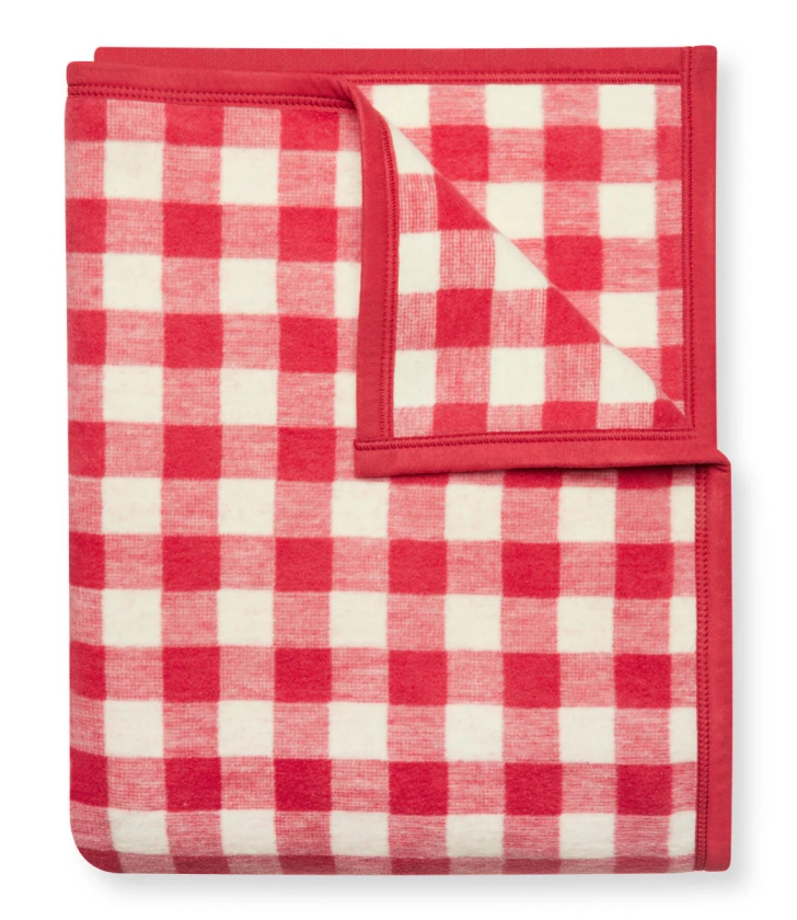 Cozy Gingham Cardinal Red Blanket