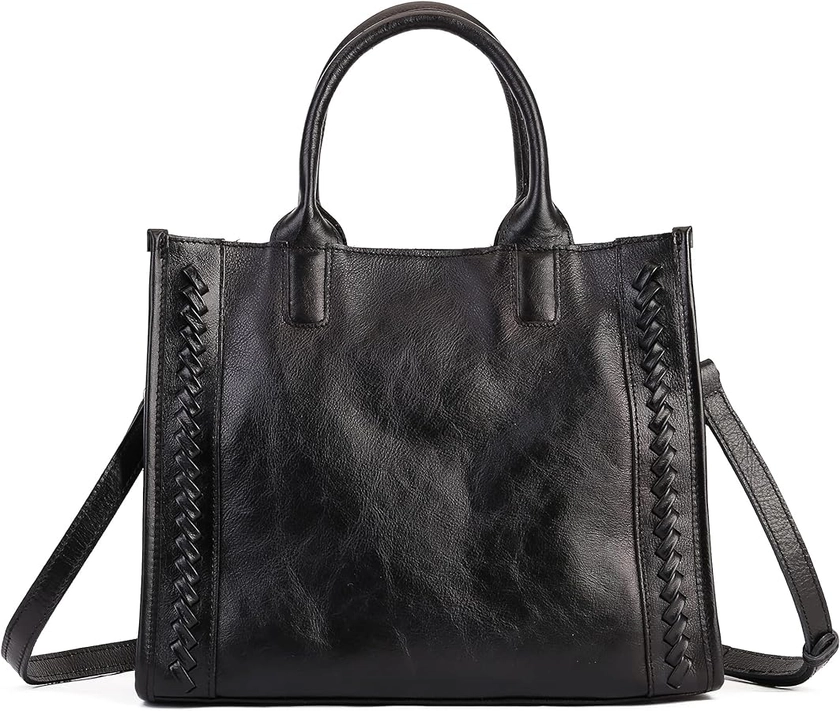 Genuine Leather Handbags Purses for Women Tote Crossbody Top Handle Bag Leather Satchel Handbag for Women Ladies