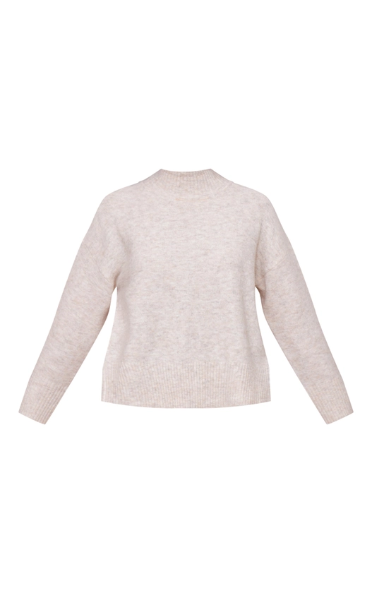 Stone Luxe Knit High Neck Open Back Jumper