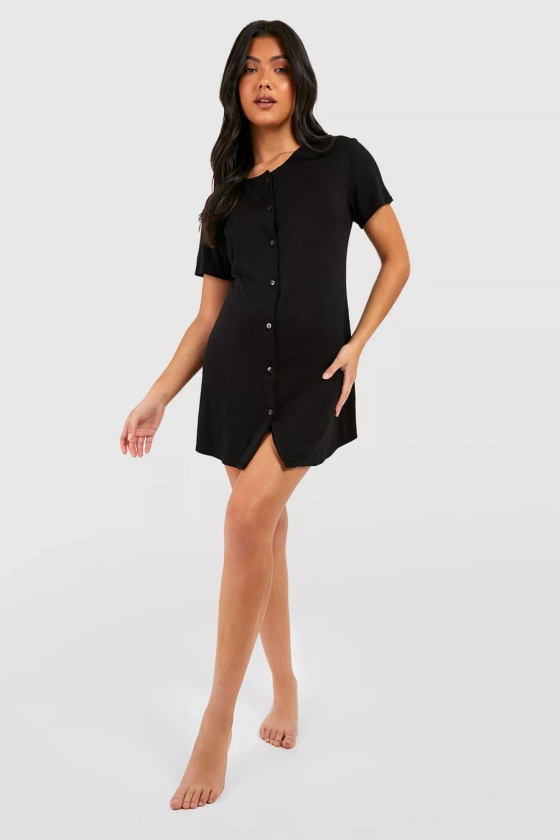 Maternity Peached Jersey Button Down Nightie