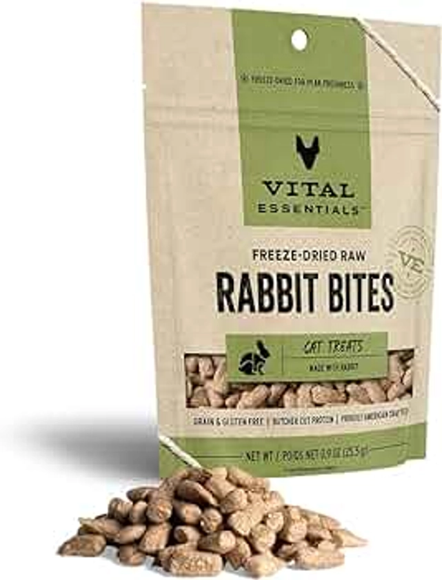 Vital Essentials Freeze Dried Raw Cat Treats, Rabbit Bites, 0.9 oz