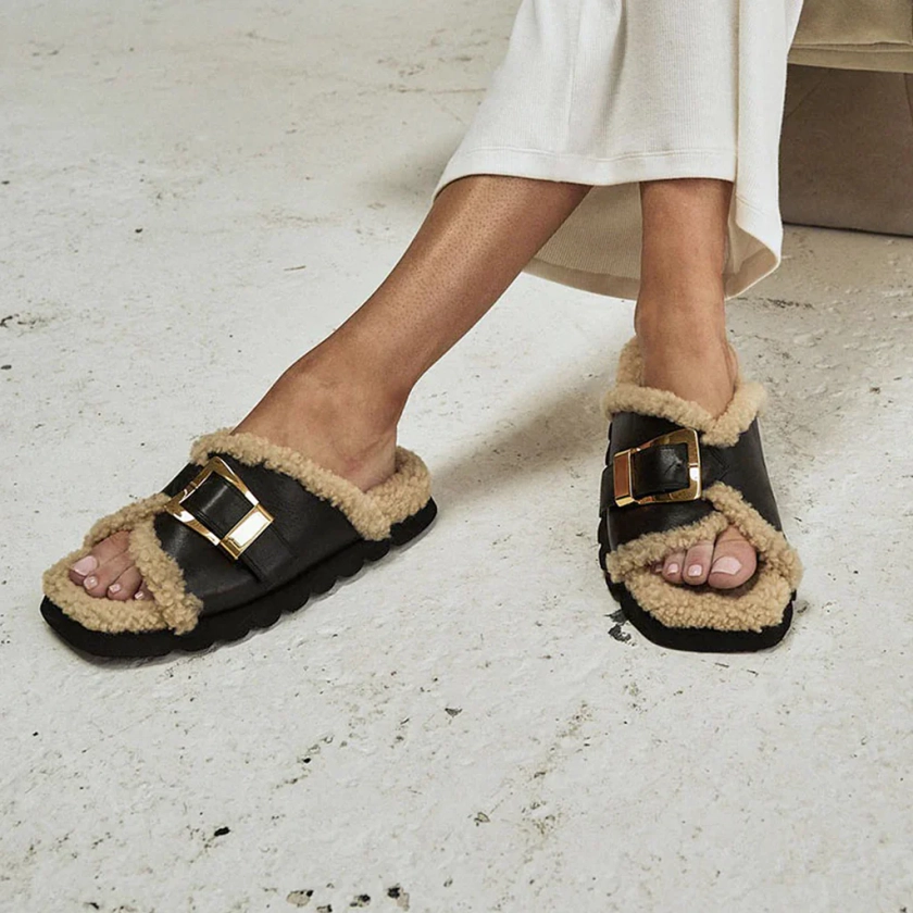 Kiara Sandal - Black Sherling