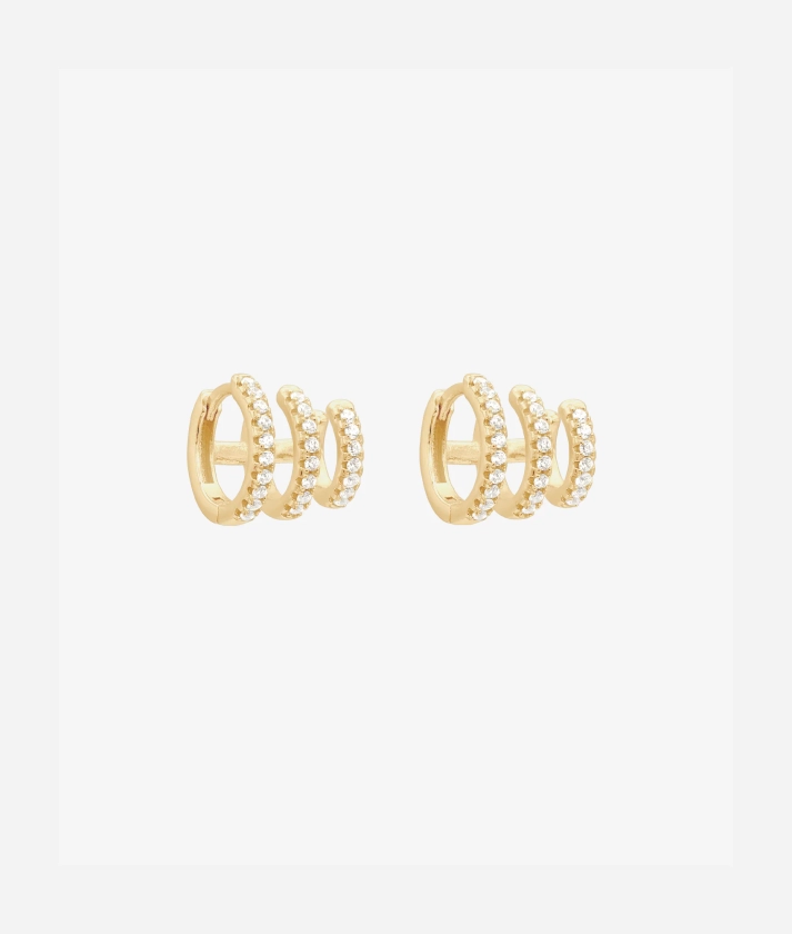 Katerina Triple Pave Hoop