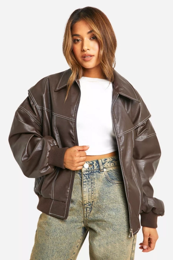 Petite - Bomber oversize à coutures contrastantes