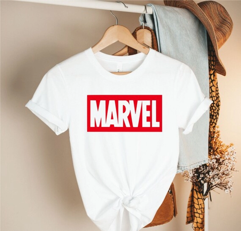 Marvel Classic Logo, Graphic T-shirt, Gift for Him, Gift for Her, Cartoon Shirt, Birthday Gift, Marvel Heros, Funny Custom, Gift for Kids