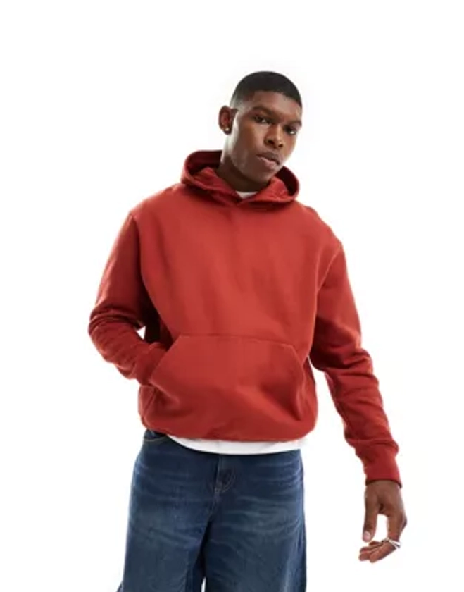 ASOS DESIGN heavyweight oversized hoodie in red | ASOS