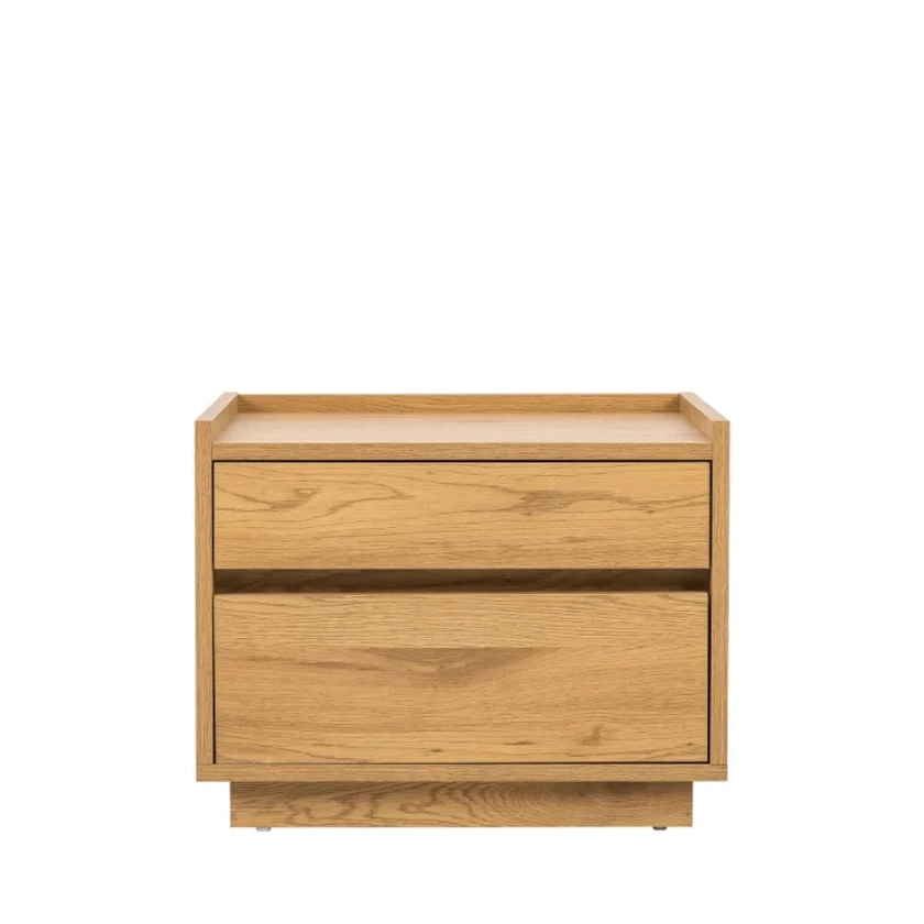 Table de chevet 2 tiroirs en bois clair