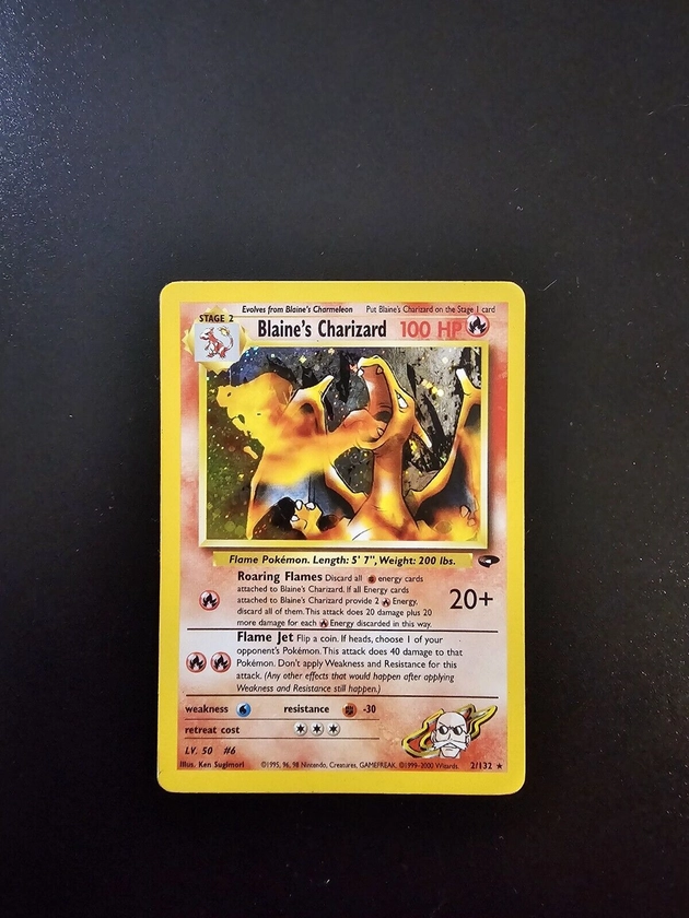 Carta pokemon Blaines Charizard 2/132 Gym Challenge Lp