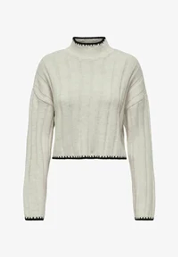 ONLY ONLCHICK STITCH HIGHNECK - Pullover - pumice stone/gris - ZALANDO.FR