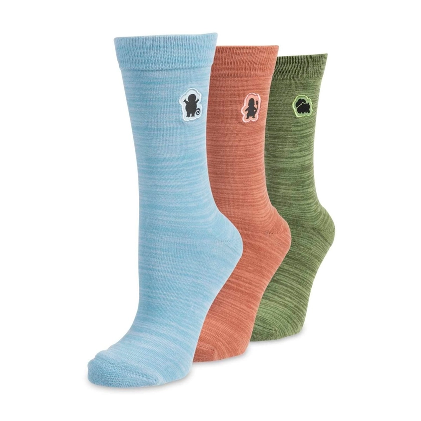 Bulbasaur, Charmander & Squirtle Crew Socks Gift Box (3 Pairs) (One Size-Adult)