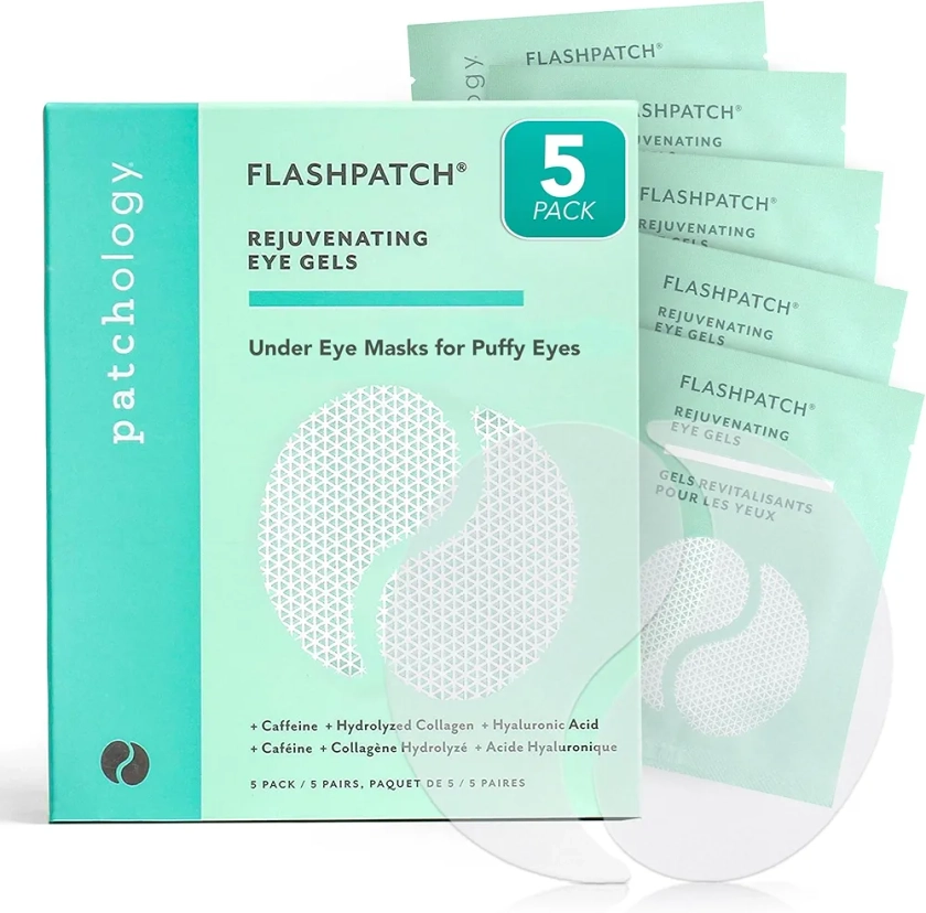 Patchology Eye Gels Patch (5 Pairs) - Natural Eye Patches for Puffy Eyes, Dark Circles and Eye Bags - Eye Mask Skincare for All Skin Types - Beauty & Personal Care Eye Patch