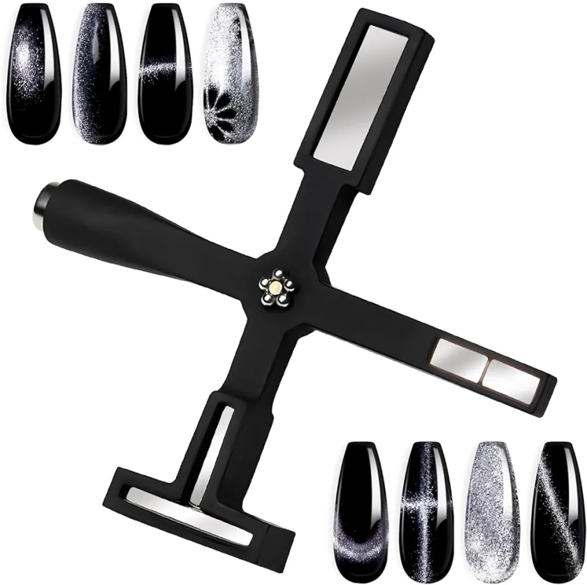 Buy THR3E STROKES 5 in 1 Magnet for Cat Eye Gel Nail Polish, Multifunctional Magnetic Nail Tool, Upgraded Cross Cat Eye Magnet for Nail Designs 3D Cateye Nail Gel Strong Nail Art Magnet Home Salon(Black) Online at Low Prices in India - Amazon.in