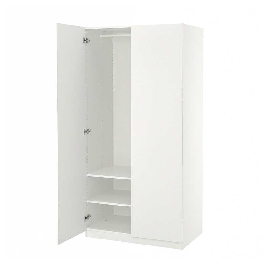 PAX / FORSAND wardrobe, white/white, 100x60x201 cm - IKEA