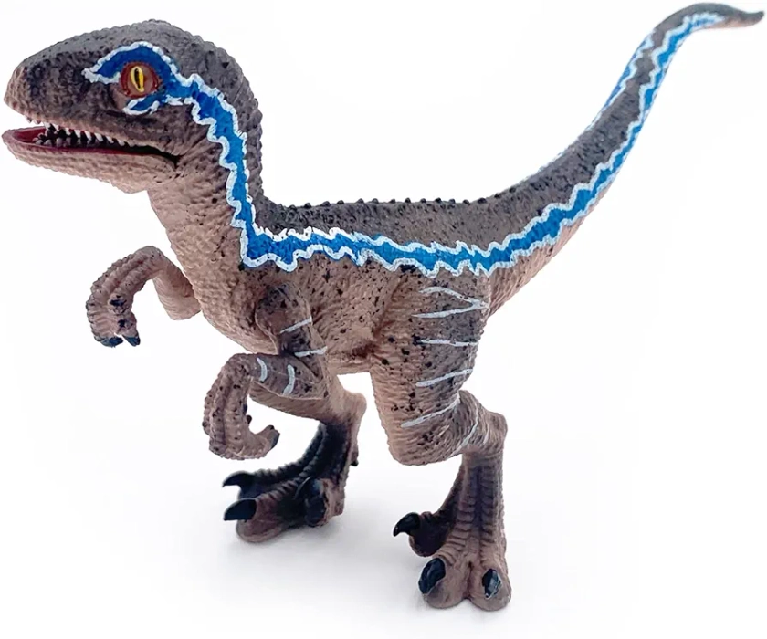 Gemini&Genius Dinosaur Toys Baby Velociraptor with Movable Jaw and Hands, Cake Topper, Collectible Action Figure, Birthday Gifts and Party Supplies for Kids