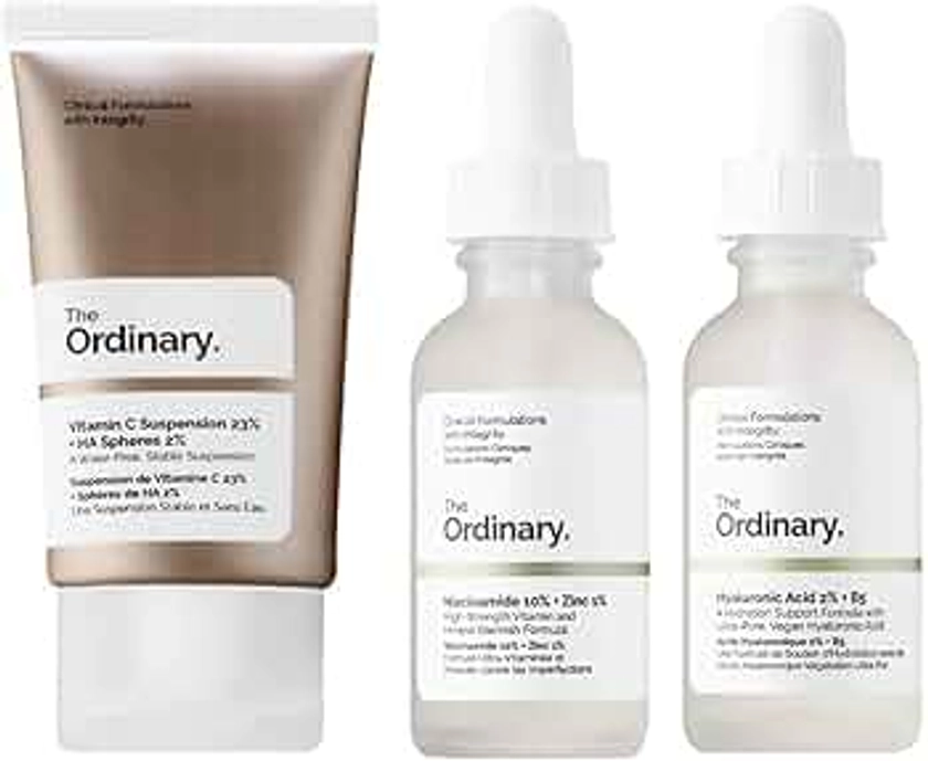 The Ordinary Facial Treatment Set! Includes Vitamin C Cream, Hyaluronic Acid Serum and Niacinamide Serum! Brightens, Hydrates And Reduces Skin Blemishes! Vegan, Paraben Free & Cruelty Free!