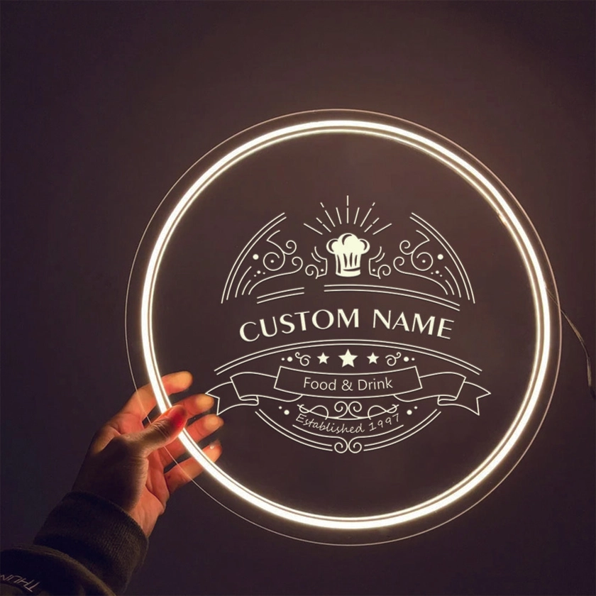 Customizable Neon Sign Usb Hat Design Acrylic - Temu