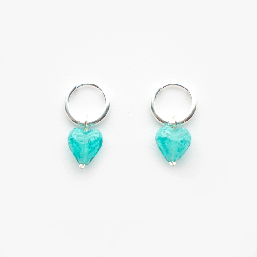 AMORE | Turquoise Glass Hearts