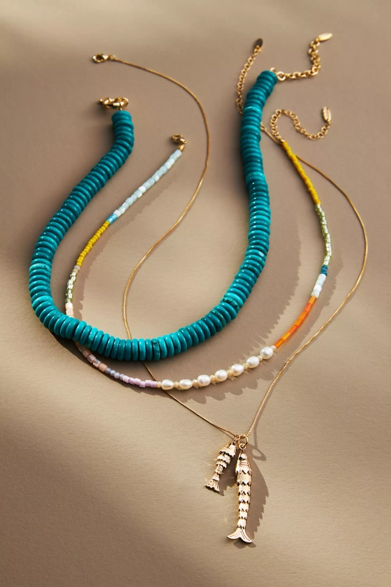 Anthropologie Camp Icon Beaded Necklaces