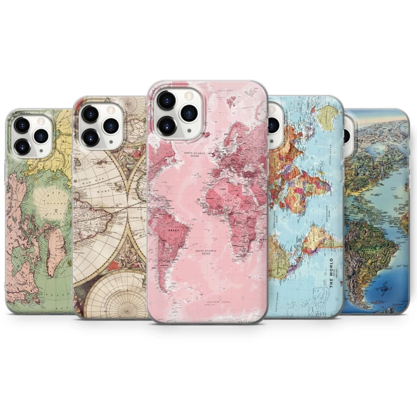 World Map Countries Travel Phone Case Cover for Iphone - Etsy UK