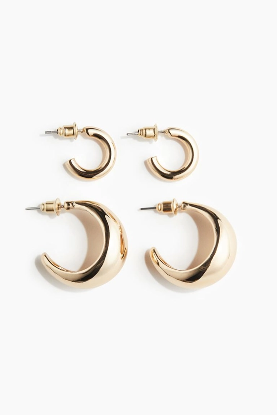 2 paires d'anneaux - Doré - FEMME | H&M FR