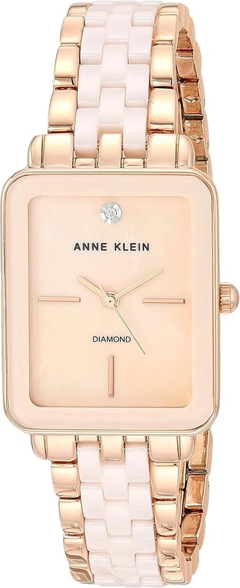 ANNE KLEIN AK/3668 Montre Bracelet en céramique avec Cadran Diamant véritable pour Femme